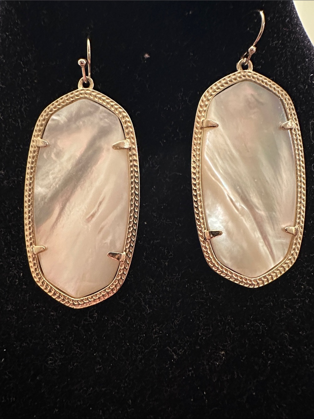 Kendra Scott Gold-Framed White Mother of Pearl Danielle Earrings